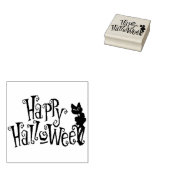 Halloween Art Stamps/Happy Halloween Black Cat Rubberstempel (Gestempeld)