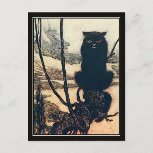  Halloween Arthur Rackham Black Cat Briefkaart (Voorkant)