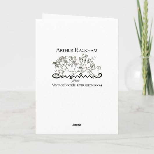 Halloween Arthur Rackham Black Cat Kaart (Achterkant)