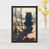  Halloween Arthur Rackham Black Cat Kaart (Gele Bloem)