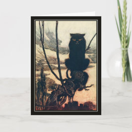 Halloween Arthur Rackham Black Cat Kaart
