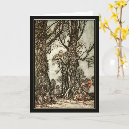  Halloween Arthur Rackham De Fairy Ball Kaart (Gele Bloem)