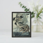  Halloween Arthur Rackham vliegende heks Briefkaart (Staand voorkant)