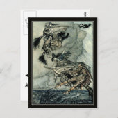  Halloween Arthur Rackham vliegende heks Briefkaart (Voorkant / Achterkant)