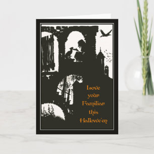  Halloween Arthur Rackham Witch + Zwarte Kat Kaart