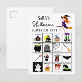 Halloween Ascavenger Hunt Spel Feest Aankondigingskaart (Voorkant / Achterkant)