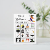 Halloween Ascavenger Hunt Spel Feest Aankondigingskaart (Staand voorkant)