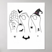 Halloween ASL Handgebarentaal Dove Pride Boo CR Poster (Voorkant)