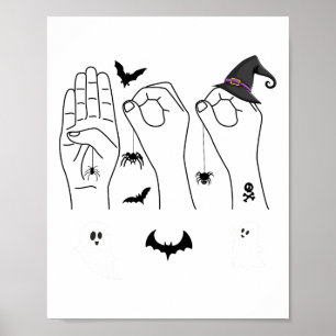 Halloween ASL Handgebarentaal Dove Pride Boo CR Poster