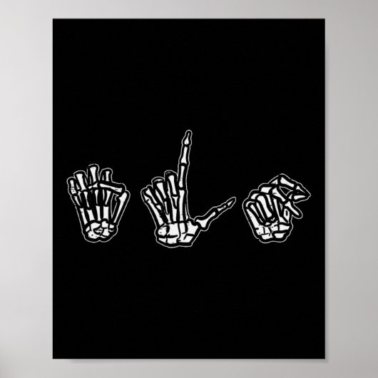 Halloween ASL Skelet Handgebarentaal Kostuum Poster (Voorkant)