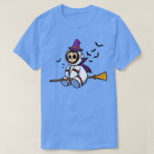 Halloween Astronaut Witch Flying Broom Pumpkin Tri T-shirt (Design voorkant)