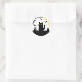 Halloween-Aufkleber mit schwarzer Katze Ronde Sticker (Tas)