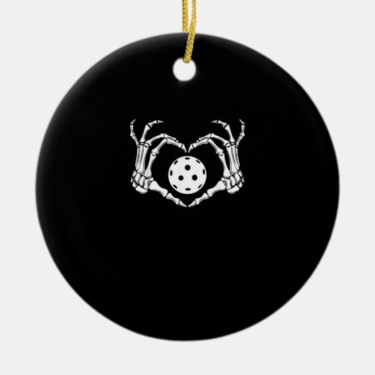 Halloween augurk skelet hart handen keramisch ornament (Voorkant)
