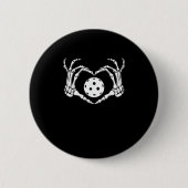 Halloween augurk skelet hart handen ronde button 5,7 cm (Voorkant)