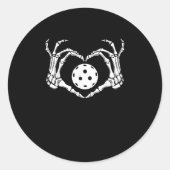 Halloween augurk skelet hart handen ronde sticker (Voorkant)