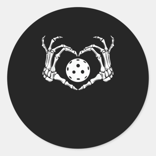 Halloween augurk skelet hart handen ronde sticker (Voorkant)