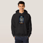 Halloween Aussie Sitting Australian Shepherd Dog O Hoodie (Voorkant volledig)