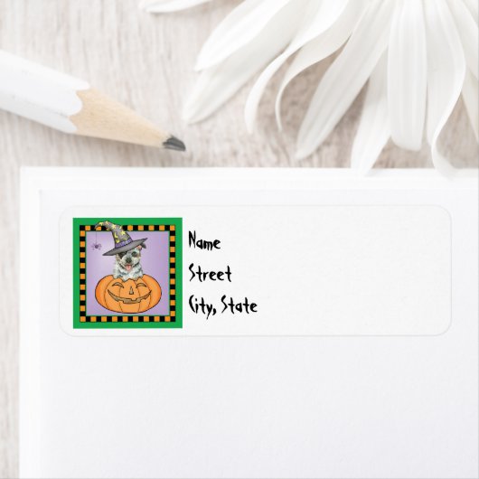 Halloween Australian Cattle Dog Etiket (Insitu)