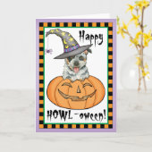 Halloween Australian Cattle Dog Invitation Kaart (Gele Bloem)