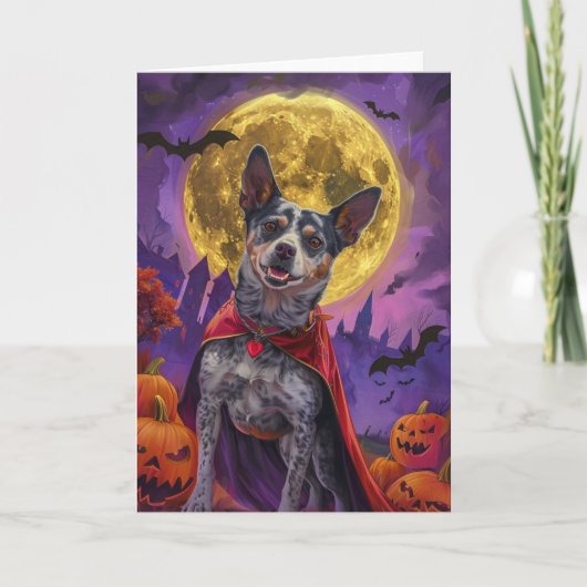 Halloween Australian Cattle Dog Pumpkins eng Kaart (Voorkant)