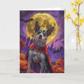 Halloween Australian Cattle Dog Pumpkins eng Kaart (Gele Bloem)