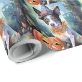 Halloween Australian Cattle with Pumpkins Scary Cadeaupapier (Rol Hoek)