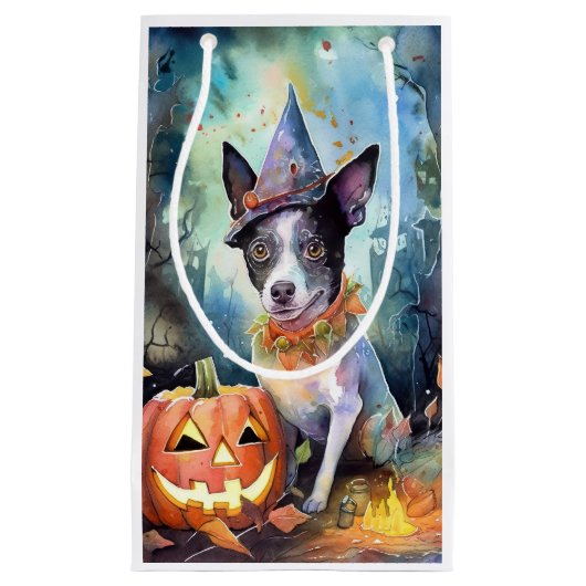 Halloween Australian Cattle with Pumpkins Scary Klein Cadeauzakje (Voorkant)