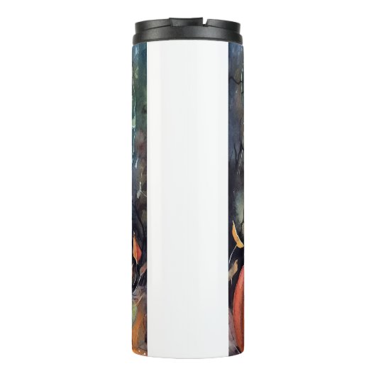 Halloween Australian Cattle with Pumpkins Scary Thermosbeker (Achterkant)