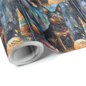 Halloween Australian Kelpie met pomkins Scary Cadeaupapier (Rol Hoek)