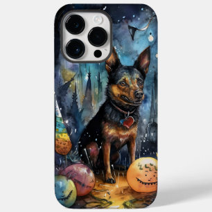 Halloween Australian Kelpie met pomkins Scary Case-Mate iPhone 14 Pro Max Hoesje