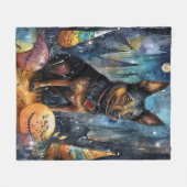 Halloween Australian Kelpie met pomkins Scary Fleece Deken (Voorkant (Horizontaal))
