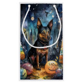 Halloween Australian Kelpie met pomkins Scary Klein Cadeauzakje (Achterkant)