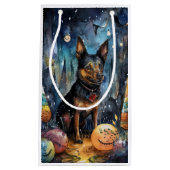 Halloween Australian Kelpie met pomkins Scary Klein Cadeauzakje (Voorkant)