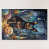 Halloween Australian Kelpie met pomkins Scary Legpuzzel (Horizontaal)