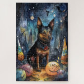Halloween Australian Kelpie met pomkins Scary Legpuzzel (Verticaal)