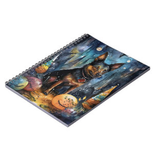 Halloween Australian Kelpie met pomkins Scary Notitieboek
