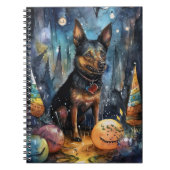 Halloween Australian Kelpie met pomkins Scary Notitieboek (Voorkant)