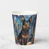 Halloween Australian Kelpie met pomkins Scary Papieren Bekers