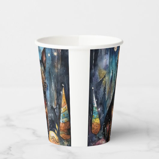 Halloween Australian Kelpie met pomkins Scary Papieren Bekers (Links)