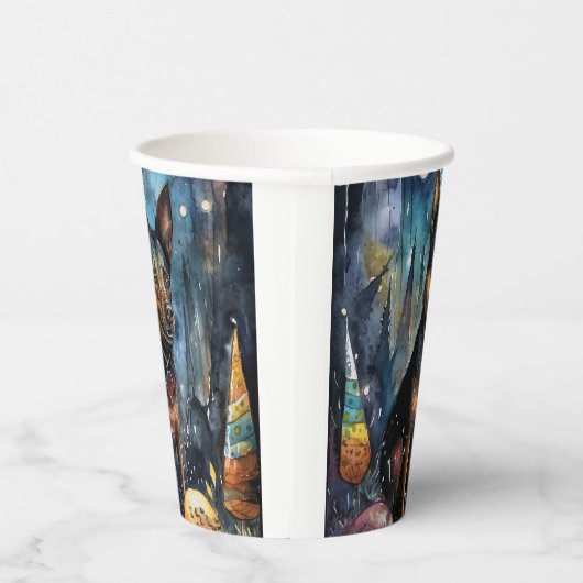 Halloween Australian Kelpie met pomkins Scary Papieren Bekers (Rechts)