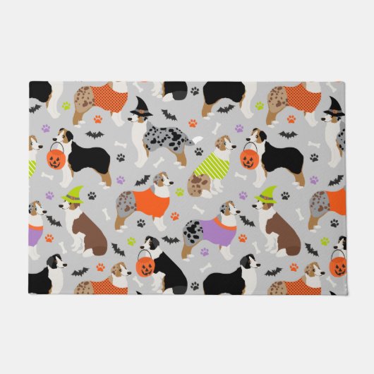 Halloween Australian Shepherd Doormat Deurmat (Voorkant)
