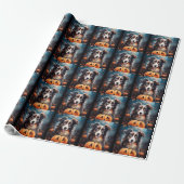 Halloween Australian Shepherd met pompoenen eng Cadeaupapier (Uitgerold)