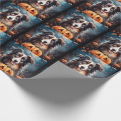 Halloween Australian Shepherd met pompoenen eng Cadeaupapier (Hoek)