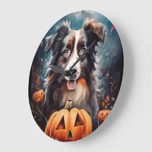Halloween Australian Shepherd met pompoenen eng Grote Klok