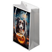 Halloween Australian Shepherd met pompoenen eng Klein Cadeauzakje (Voorkant Gekanteld)