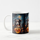 Halloween Australian Shepherd met pompoenen eng Koffiemok (Links)