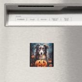 Halloween Australian Shepherd met pompoenen eng Magneet (Insitu (Vaatwasser))