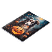 Halloween Australian Shepherd met pompoenen eng Notitieboek (Linkerzijde)