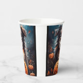 Halloween Australian Shepherd met pompoenen eng Papieren Bekers (Links)