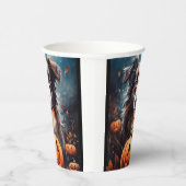 Halloween Australian Shepherd met pompoenen eng Papieren Bekers (Rechts)